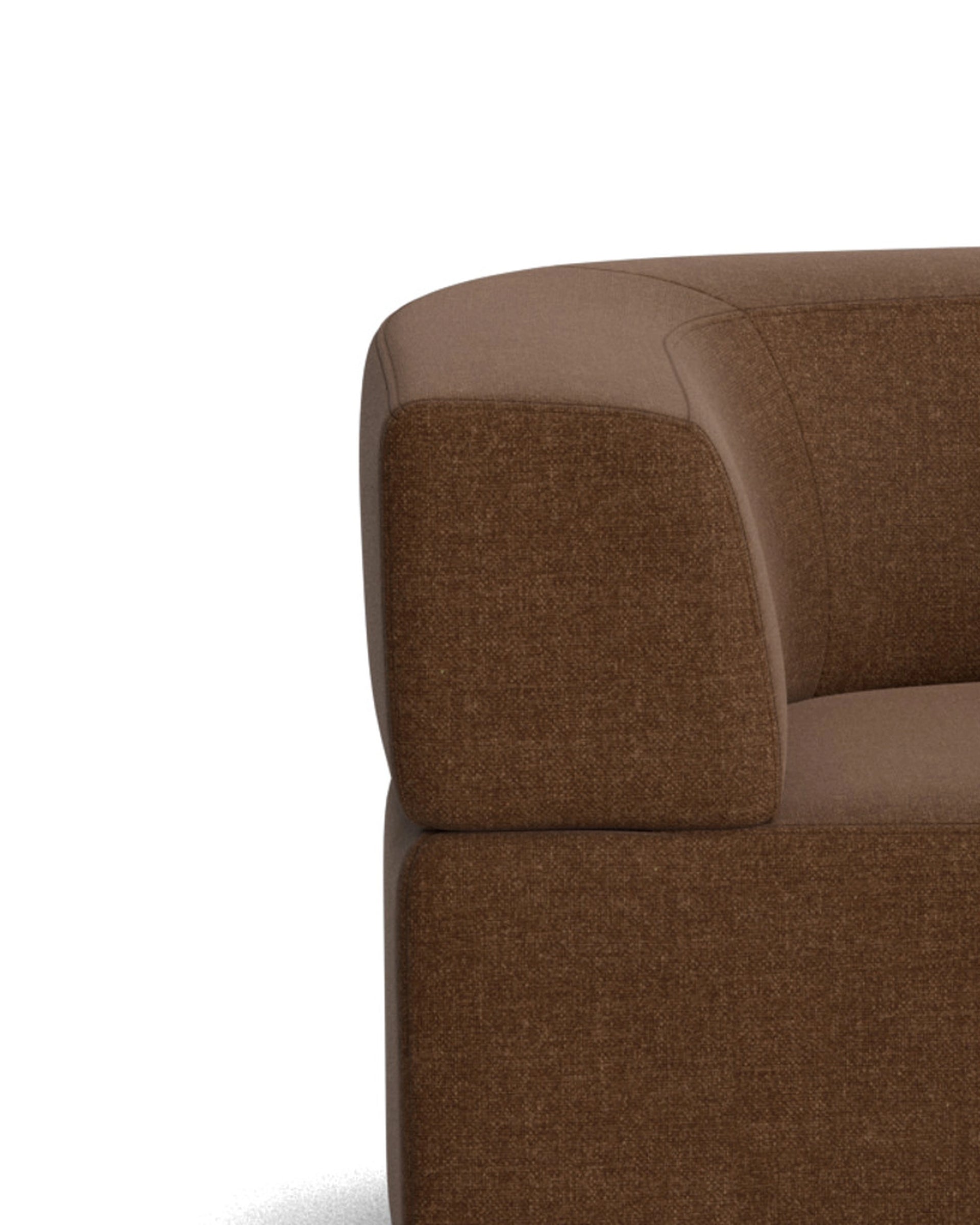 Stretch Closed Angle Sofa - Fossil Chocolate