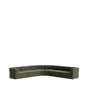 Stretch Large Angled Corner Sofa - Eden Leaf