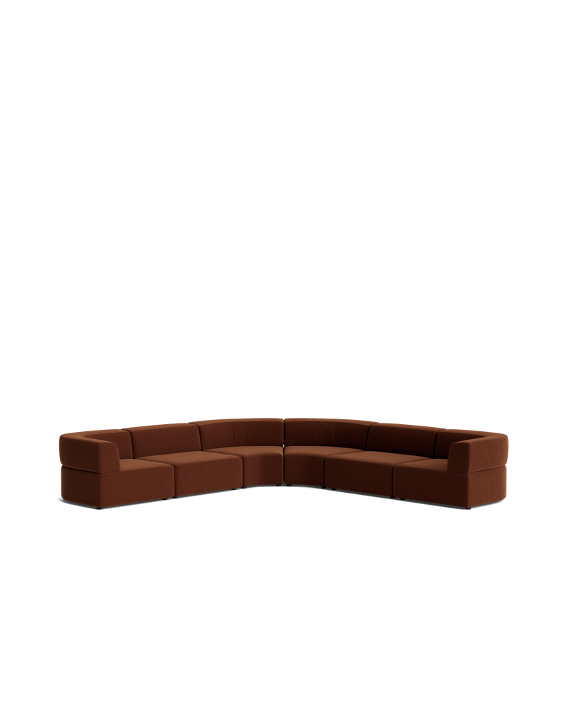 Stretch Large Angled Corner Sofa - Eden Brick