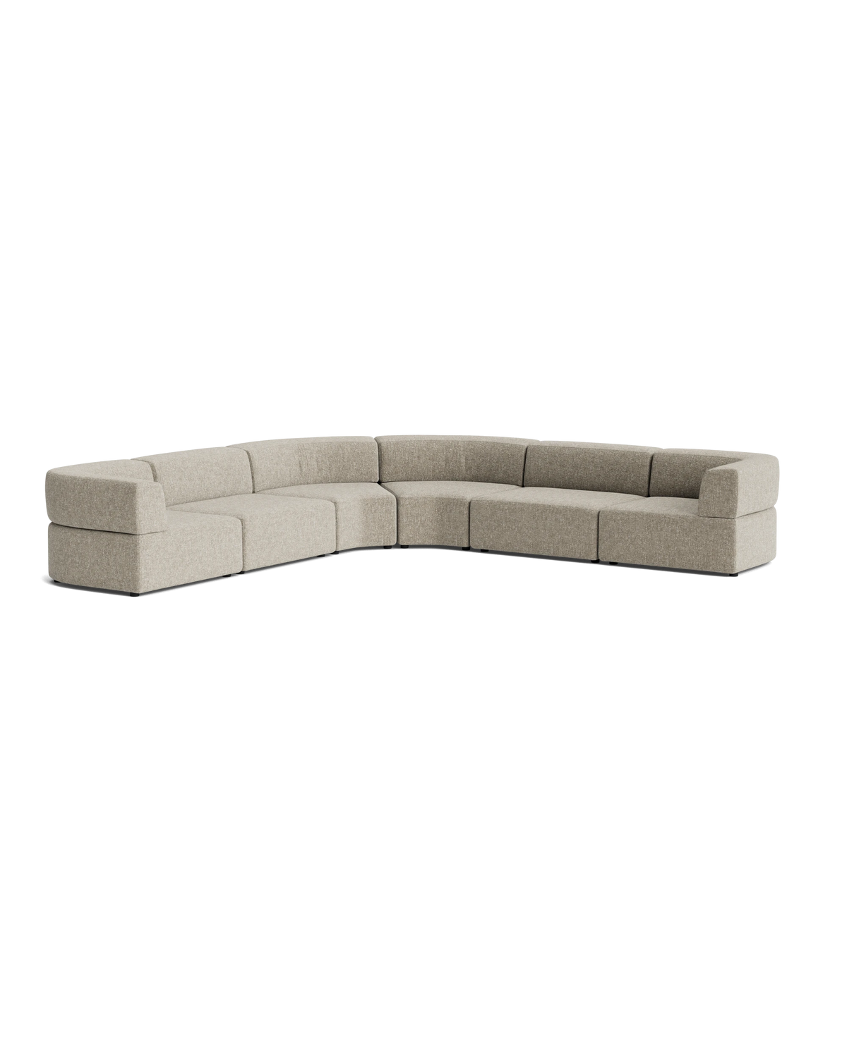 Stretch Large Angled Corner Sofa - Fleck Smoke