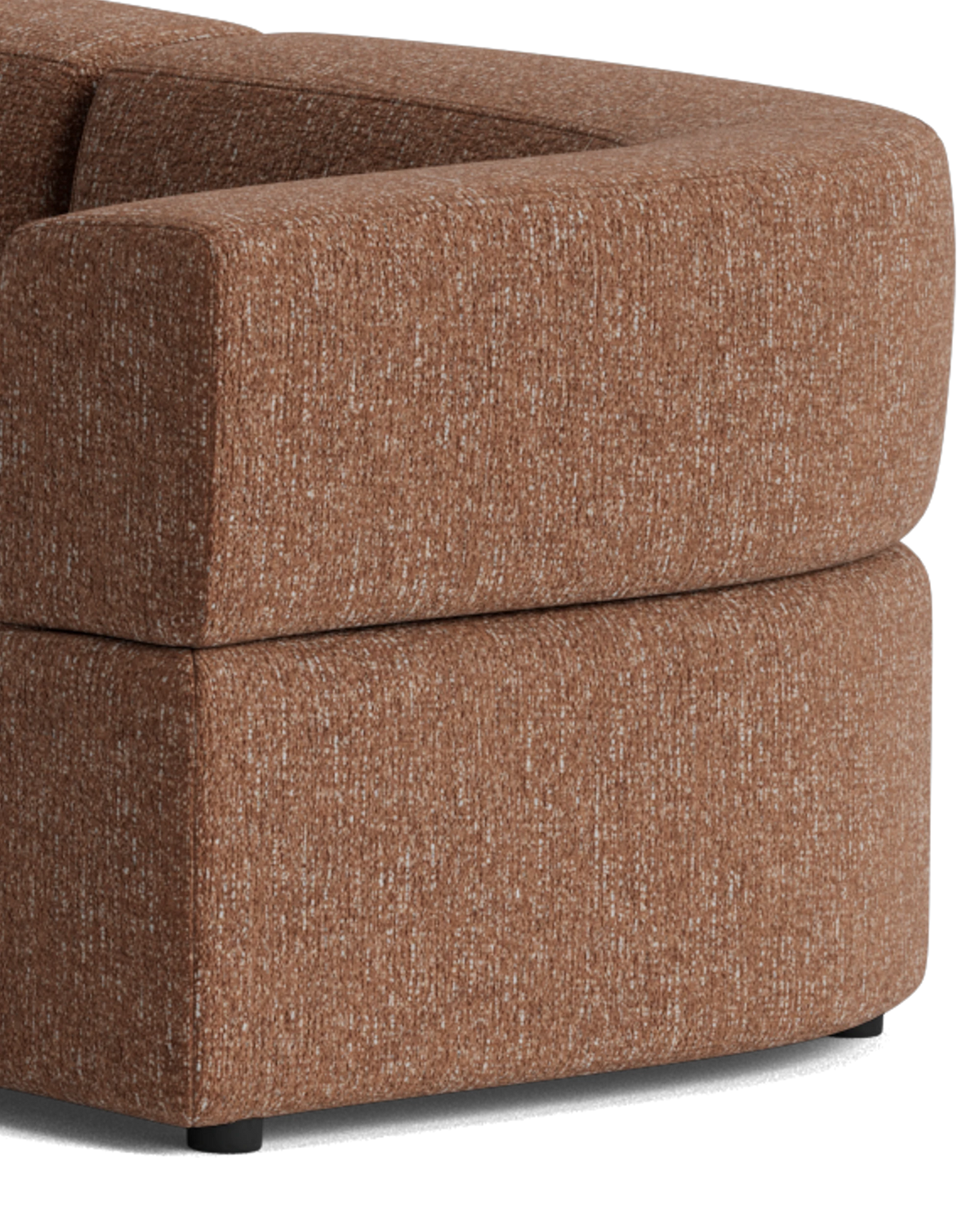 Stretch Large Angled Corner Sofa - Fleck Rust