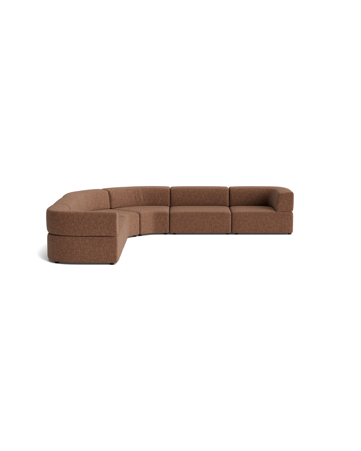 Stretch Large Angled Corner Sofa - Fleck Rust