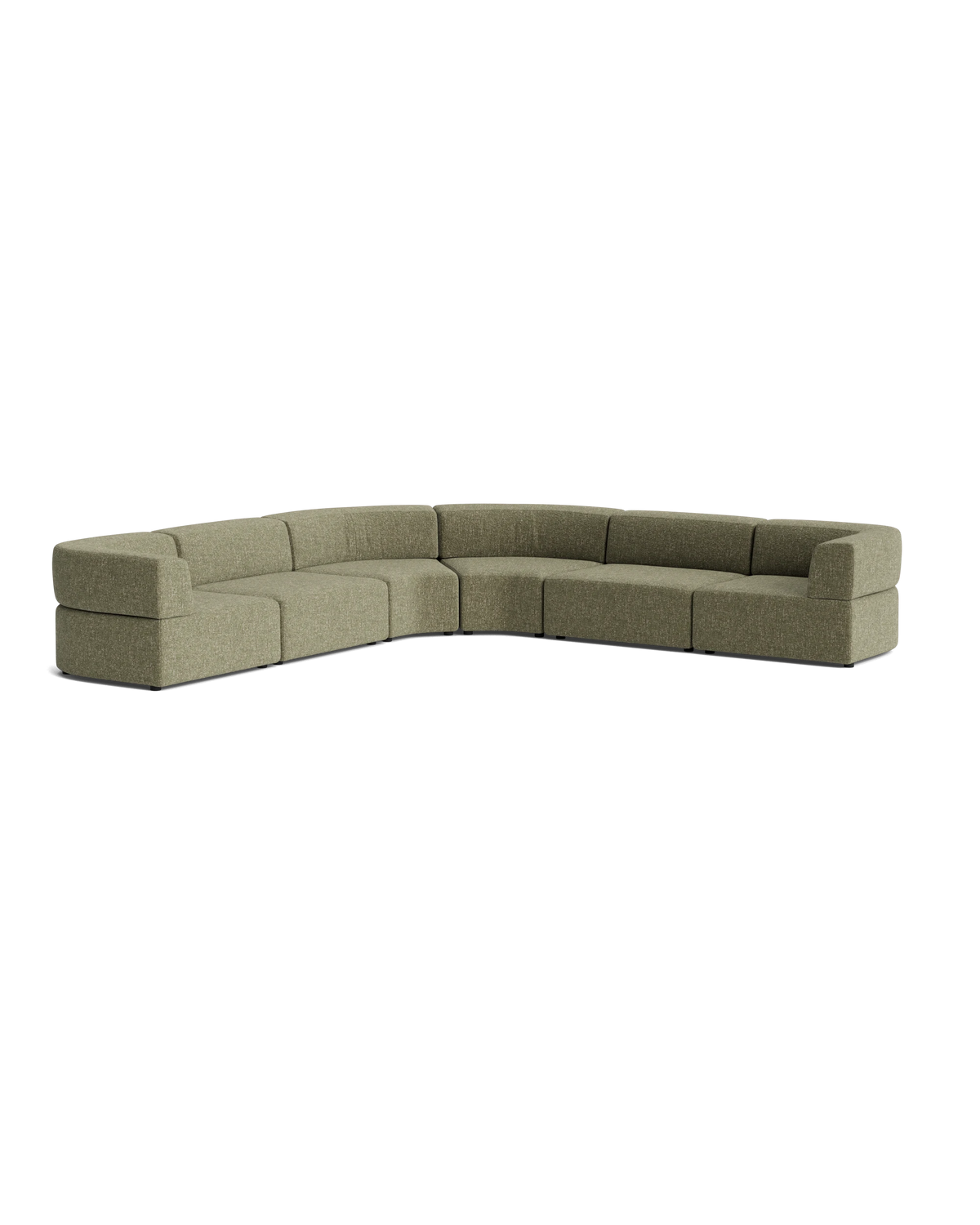 Stretch Large Angled Corner Sofa - Fleck Olive
