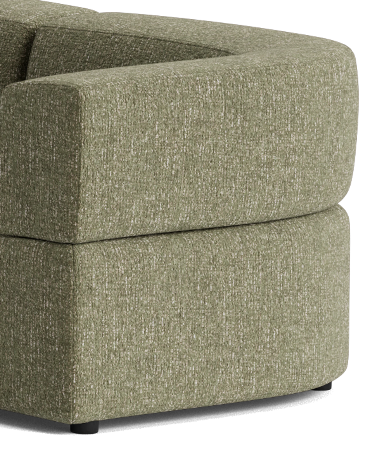 Stretch Large Angled Corner Sofa - Fleck Olive