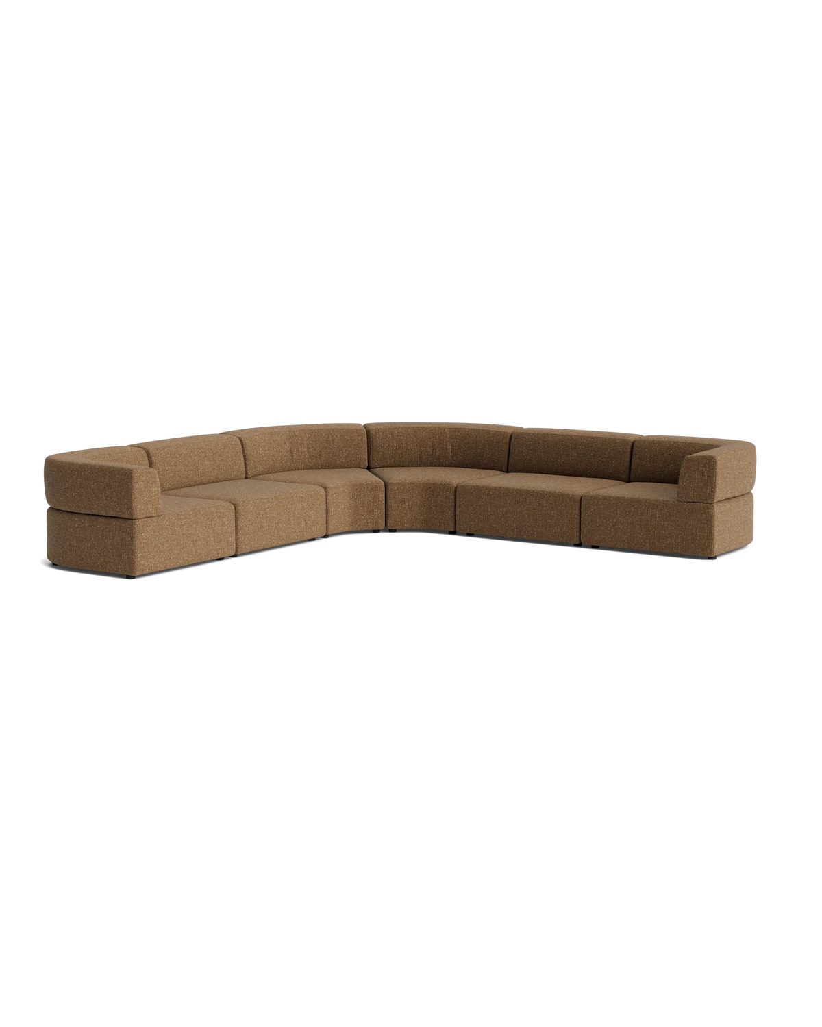 Stretch Large Angled Corner Sofa - Fleck Ginger
