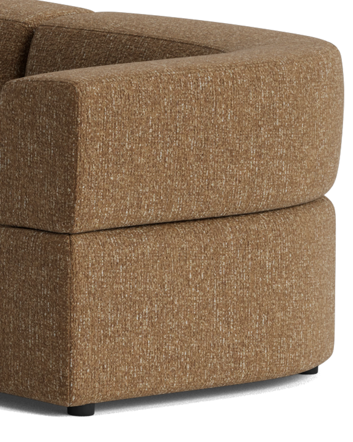Stretch Large Angled Corner Sofa - Fleck Ginger