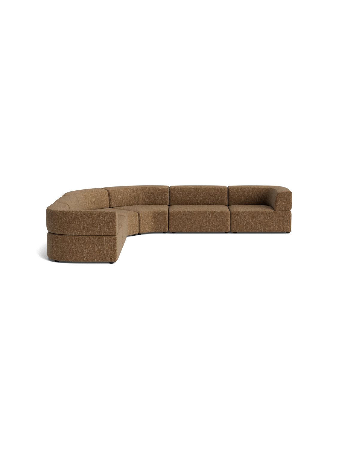 Stretch Large Angled Corner Sofa - Fleck Ginger