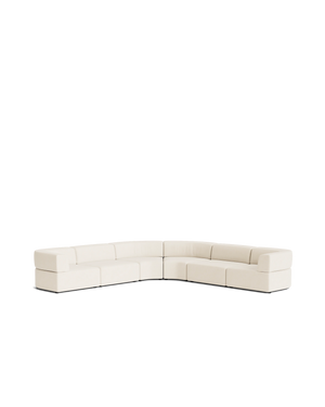 Stretch Large Angled Corner Sofa - Fossil Vanilla