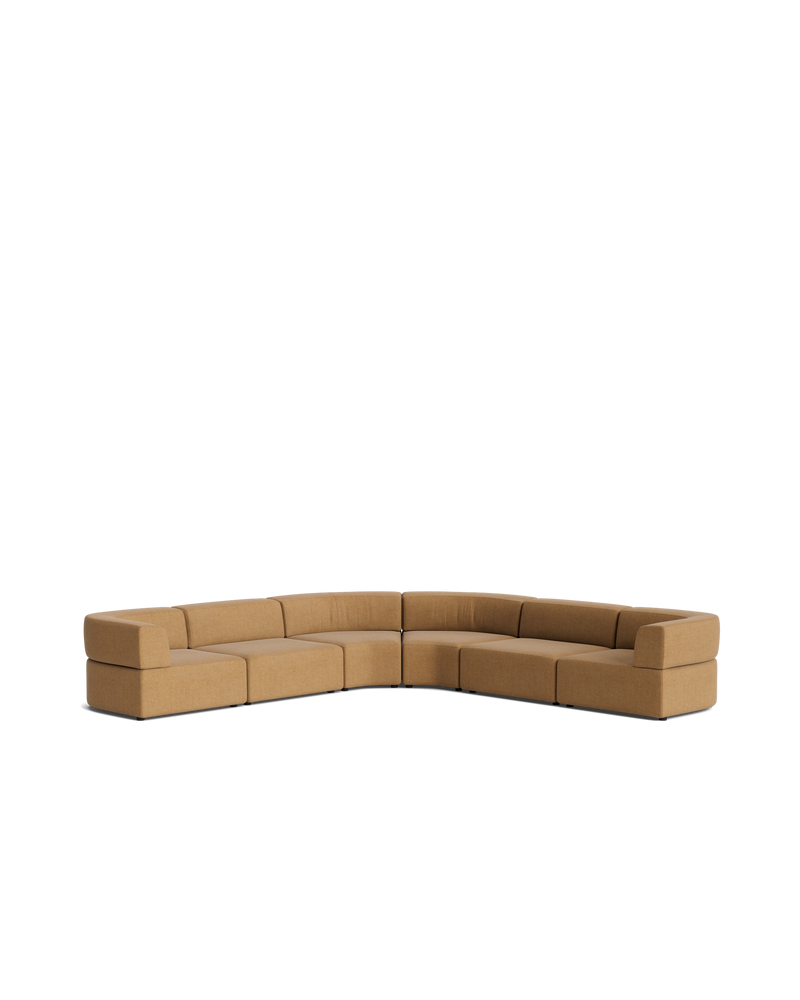 Stretch Large Angled Corner Sofa - Fossil Fawn
