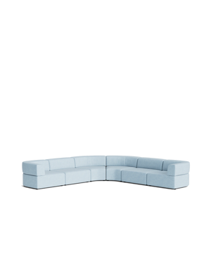 Stretch Large Angled Corner Sofa - Fossil Powder Blue