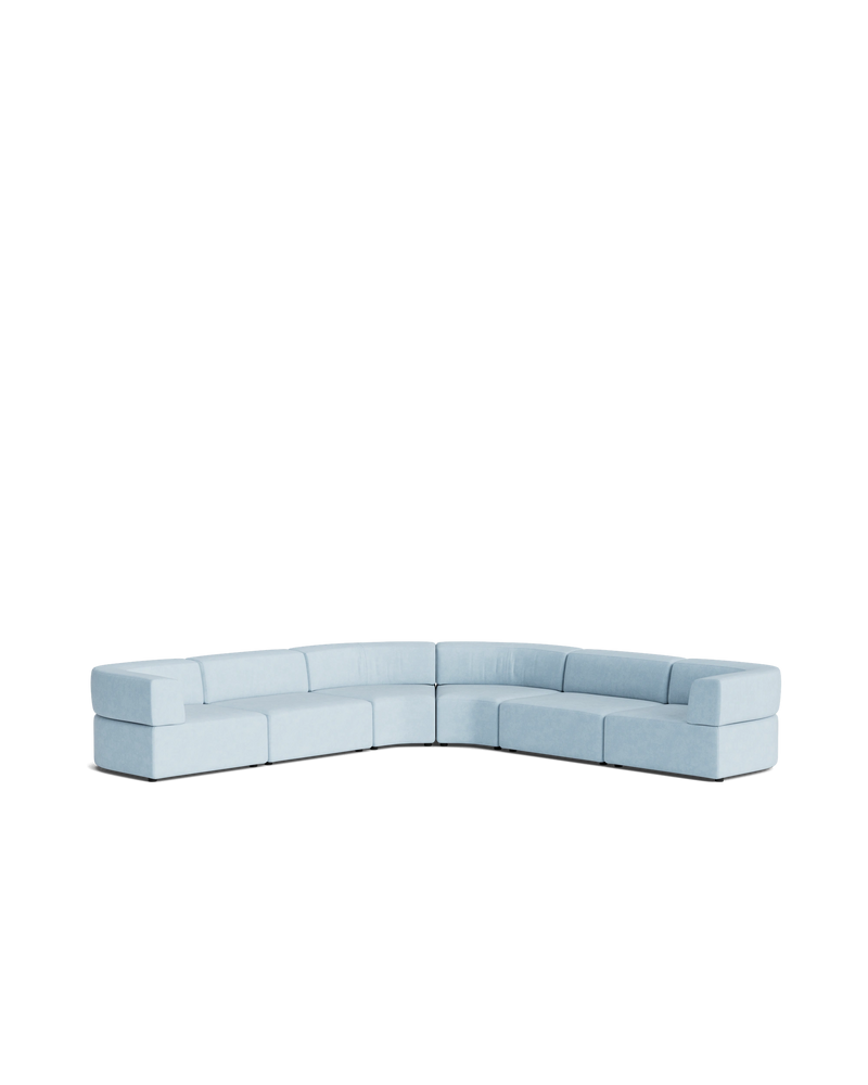 Stretch Large Angled Corner Sofa - Fossil Powder Blue