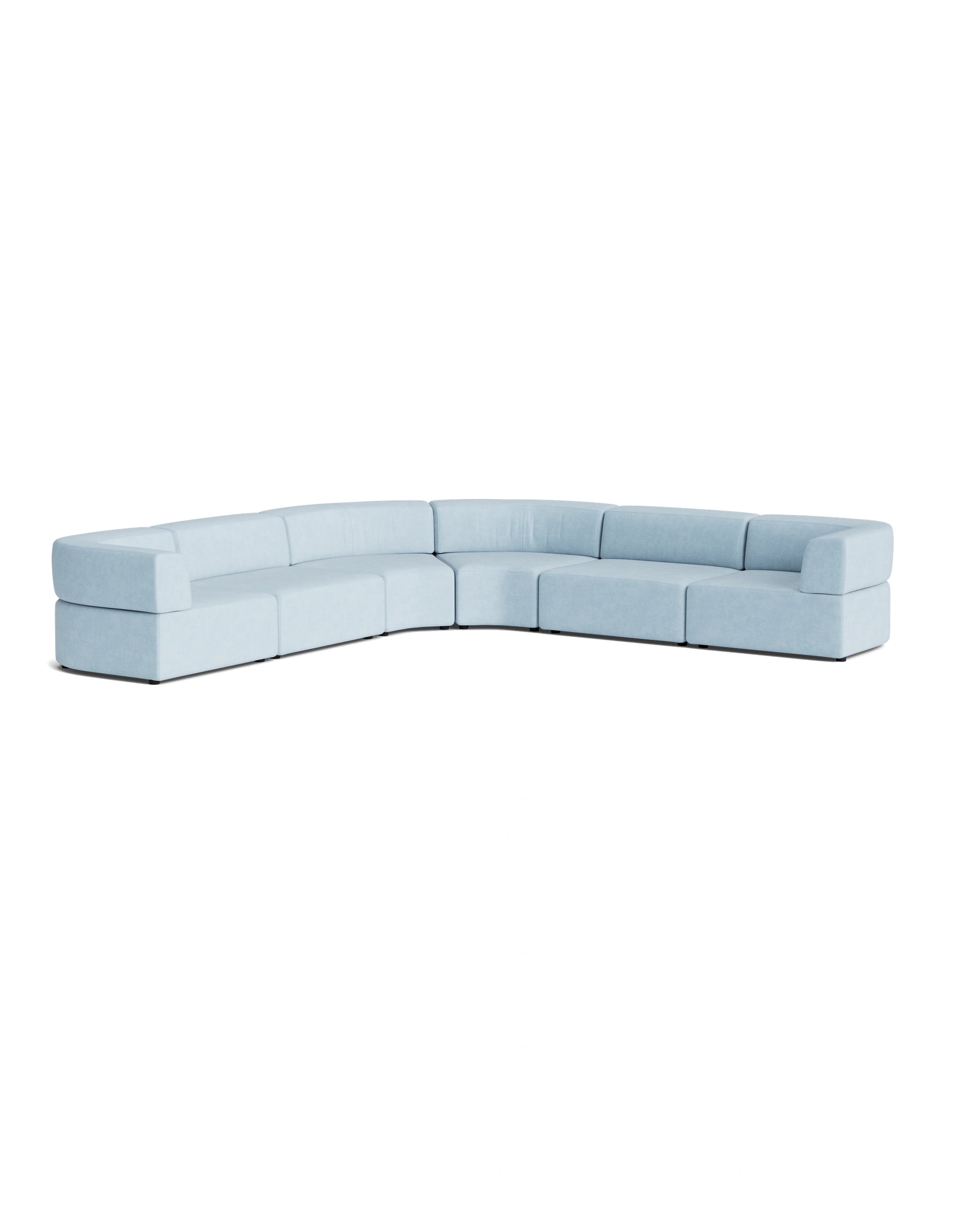 Stretch Large Angled Corner Sofa - Fossil Powder Blue
