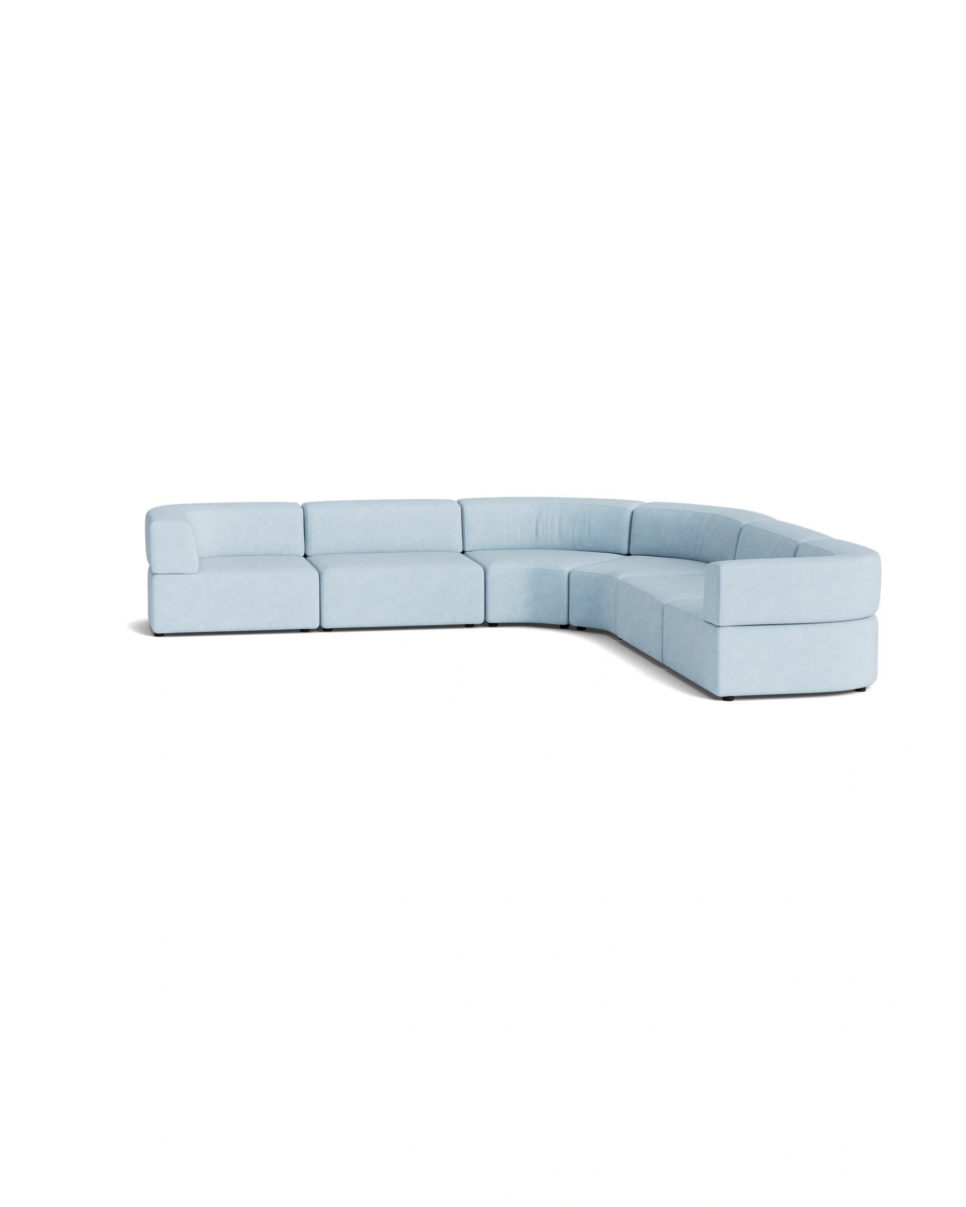 Stretch Large Angled Corner Sofa - Fossil Powder Blue