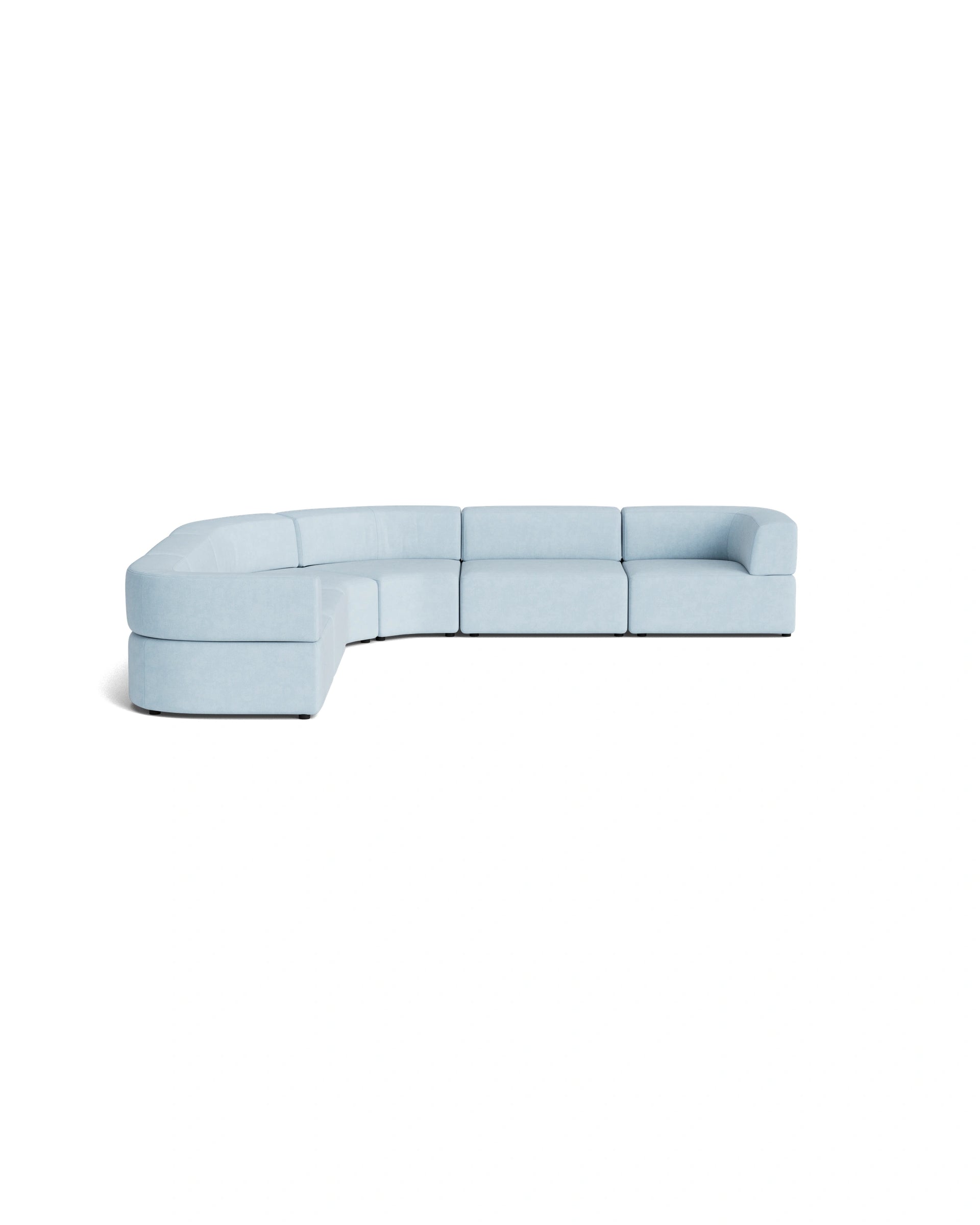 Stretch Large Angled Corner Sofa - Fossil Powder Blue