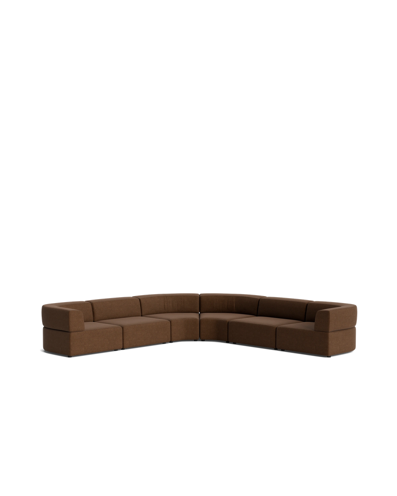 Stretch Large Angled Corner Sofa - Fossil Chocolate
