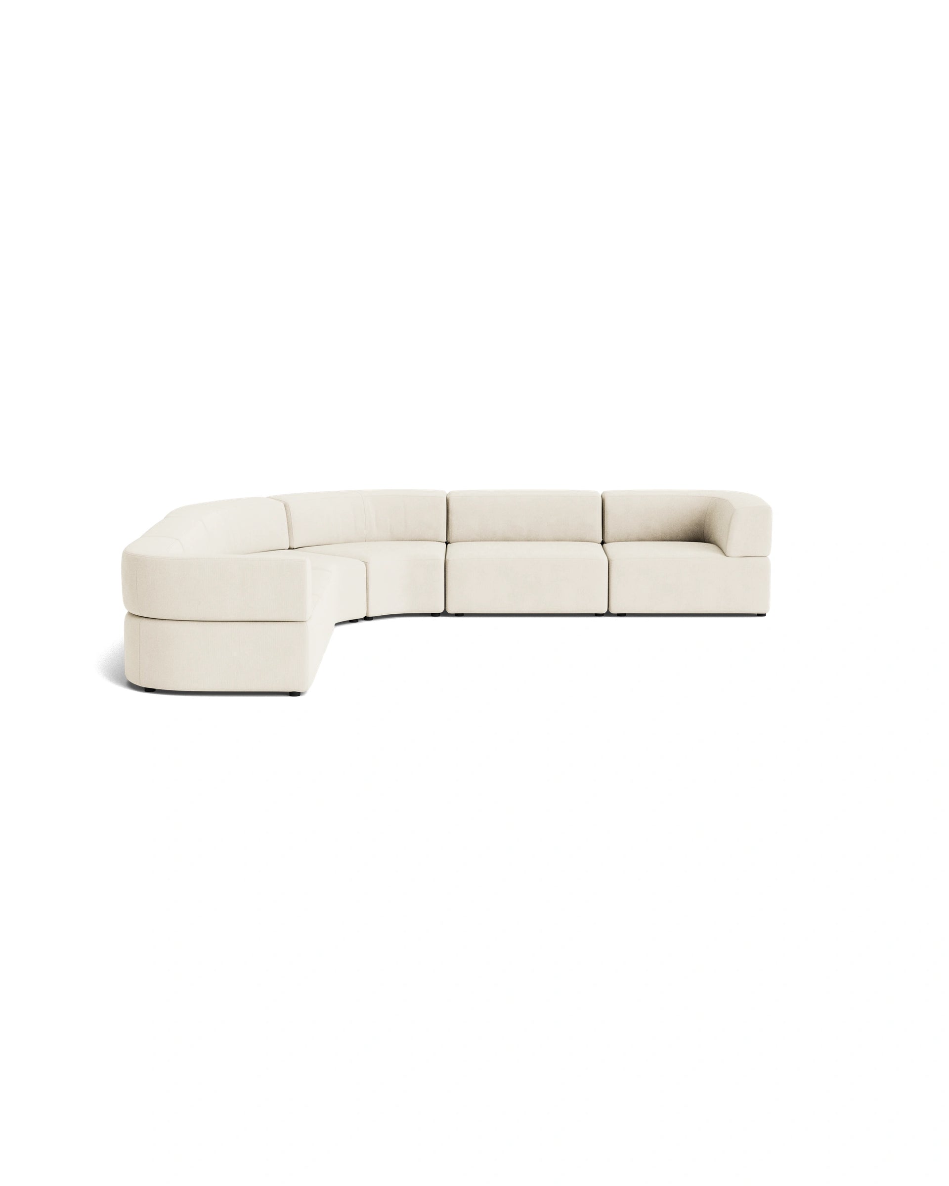 Stretch Large Angled Corner Sofa - Corduroy Off White
