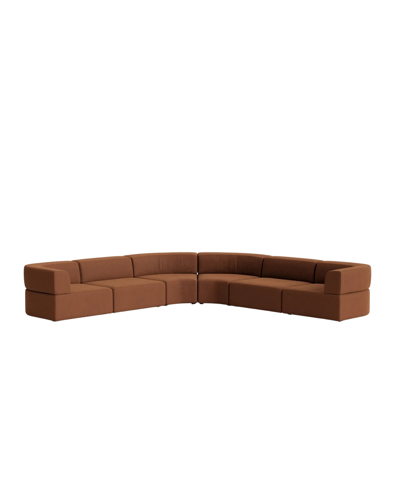 Stretch Large Angled Corner Sofa - Corduroy Cocoa