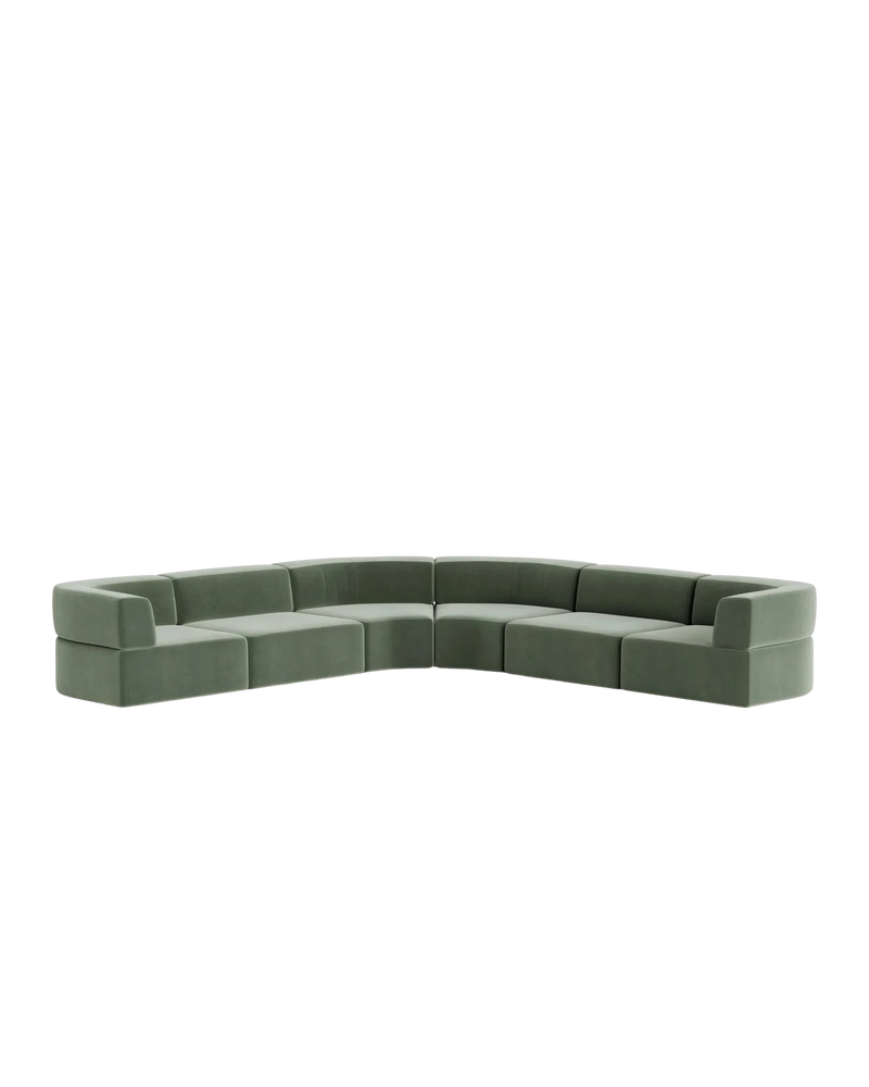 Stretch Large Angled Corner Sofa - Opal Ocean