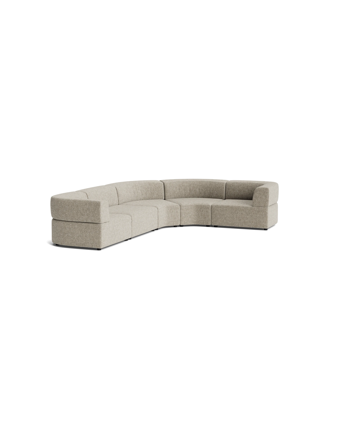Stretch Angled Corner Sofa - Fleck Smoke