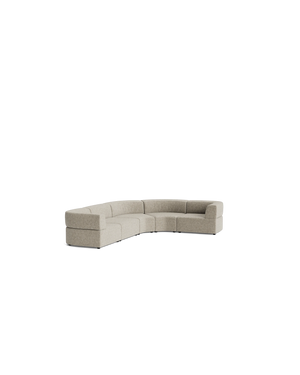 Stretch Angled Corner Sofa - Fleck Smoke