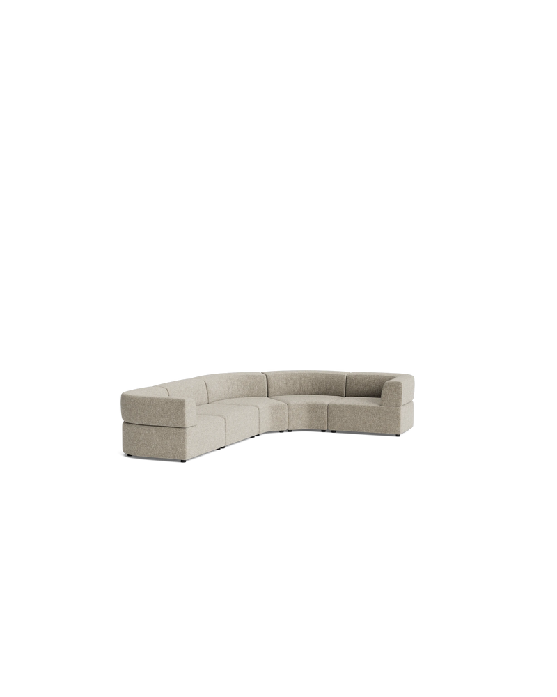 Stretch Angled Corner Sofa - Fleck Smoke