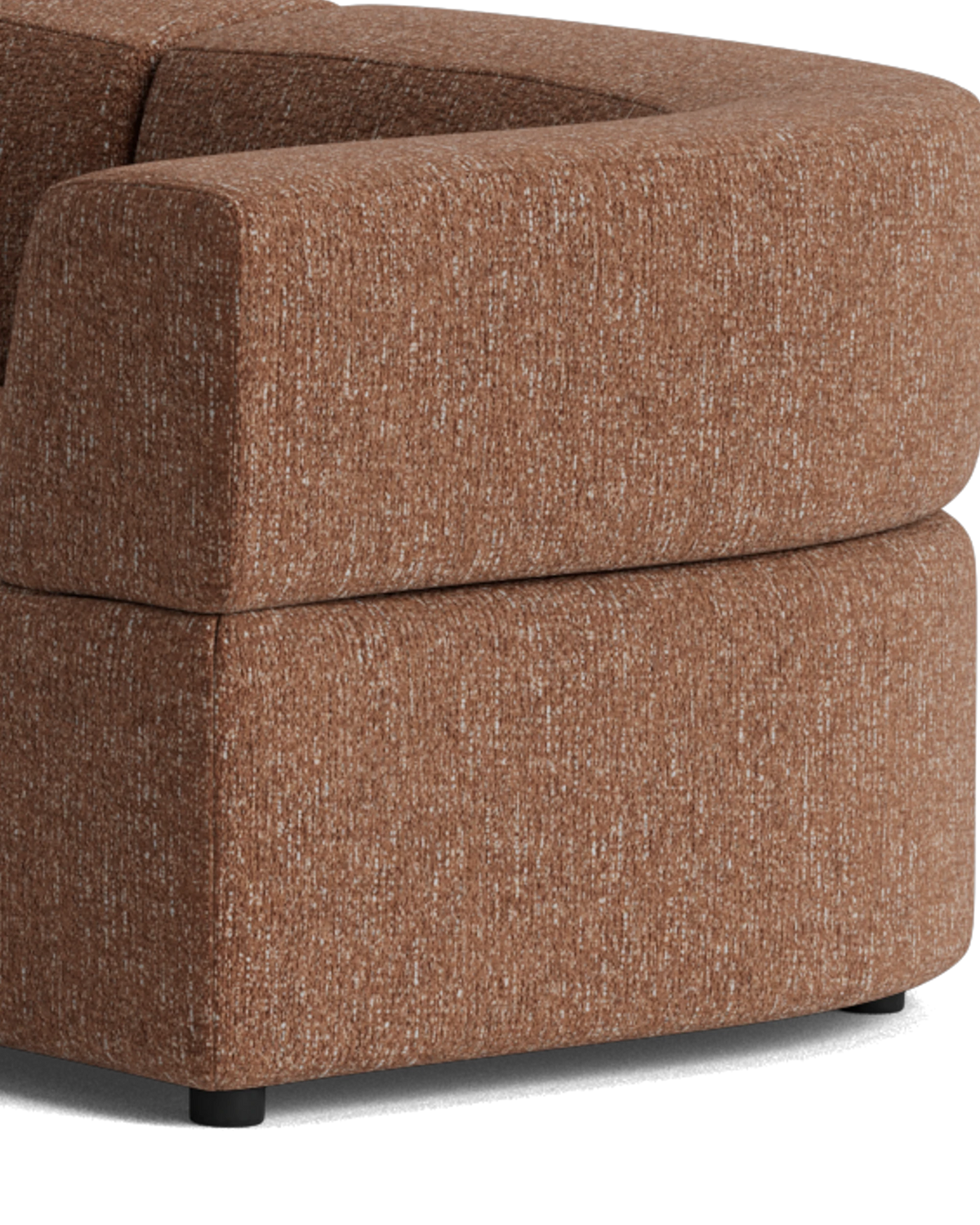 Stretch Angled Corner Sofa - Fleck Rust