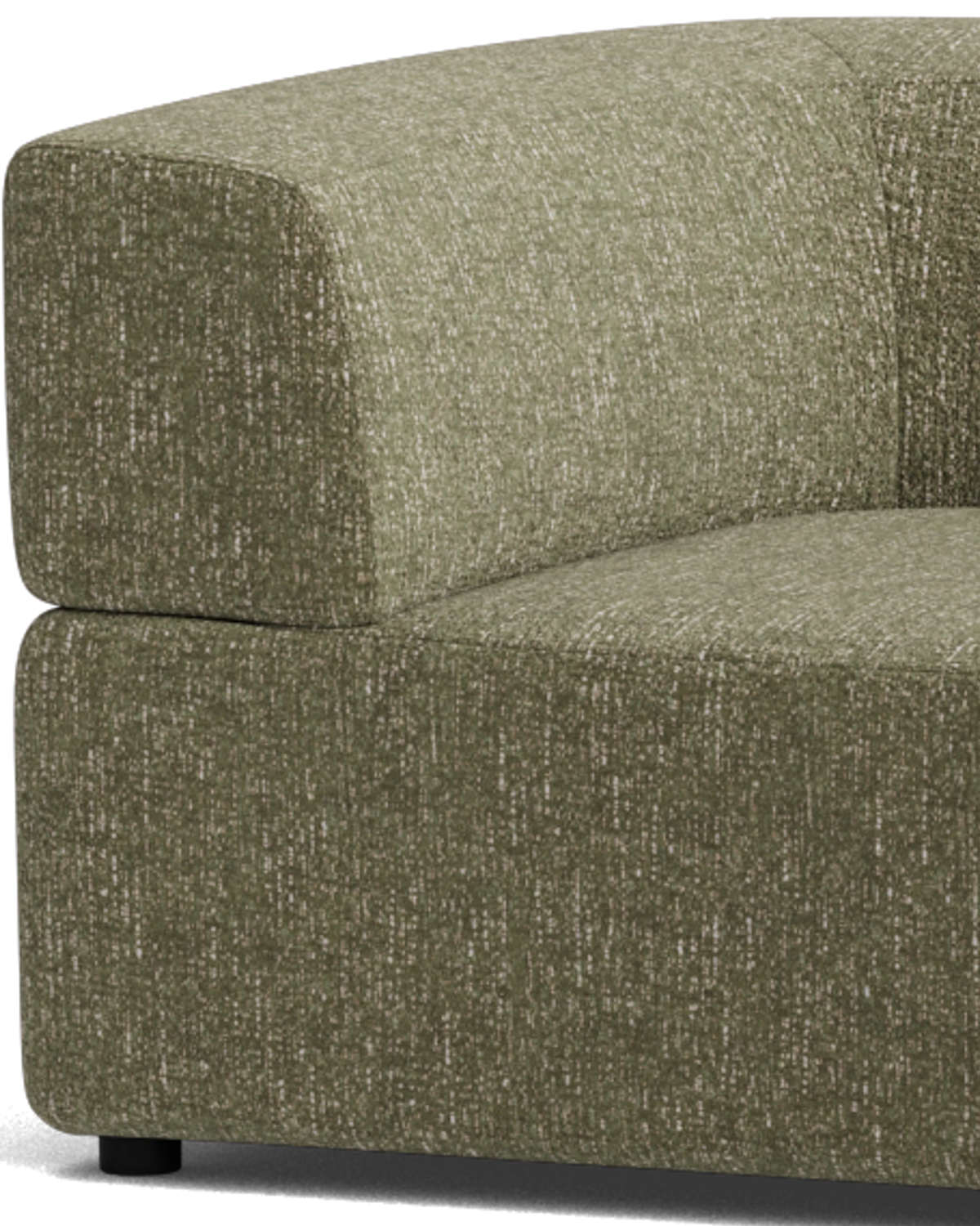 Stretch Angled Corner Sofa - Fleck Olive