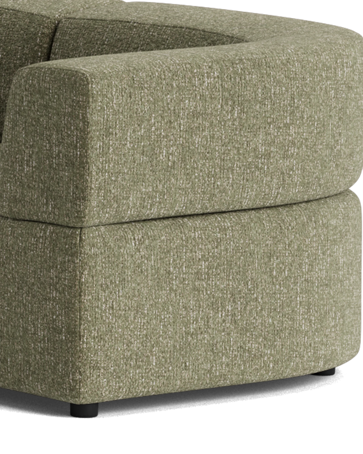 Stretch Angled Corner Sofa - Fleck Olive