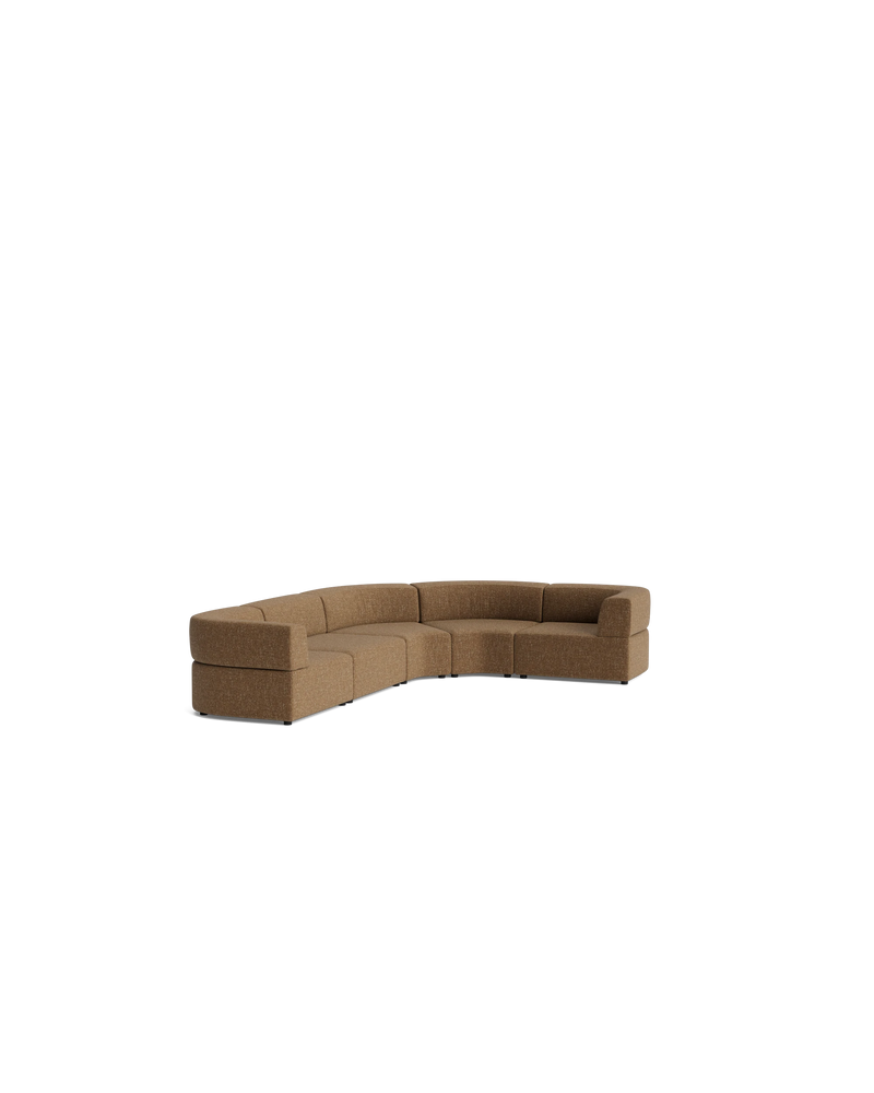 Stretch Angled Corner Sofa - Fleck Ginger
