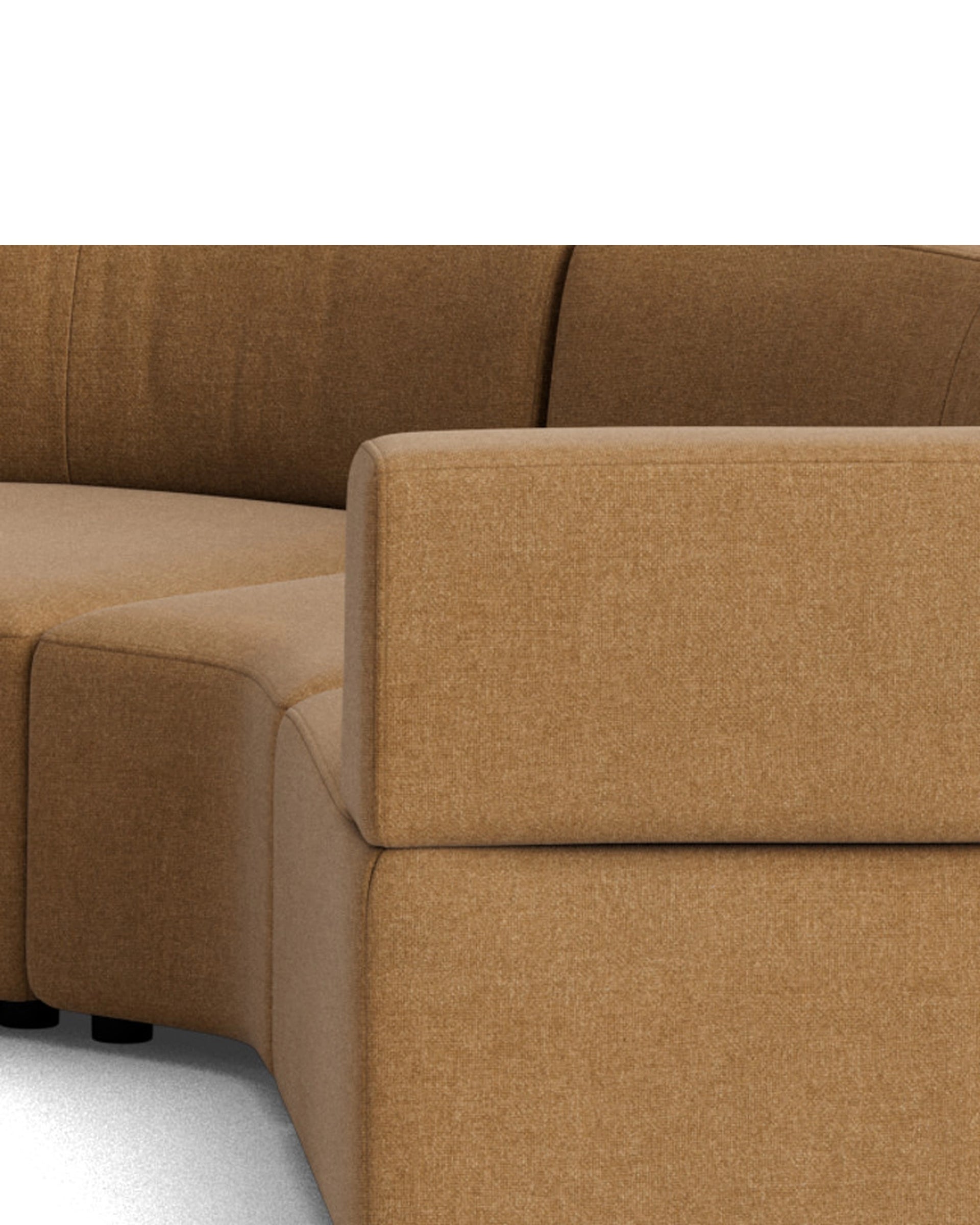 Stretch Angled Corner Sofa - Fossil Fawn