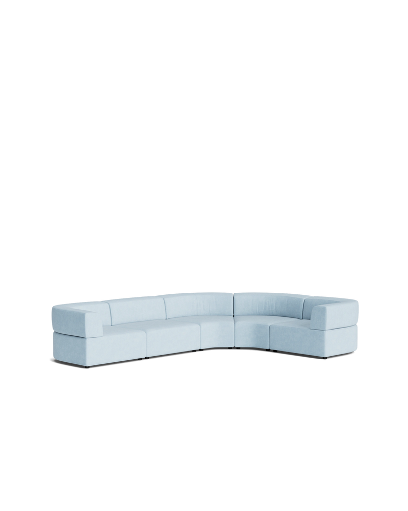 Stretch Angled Corner Sofa - Fossil Powder Blue