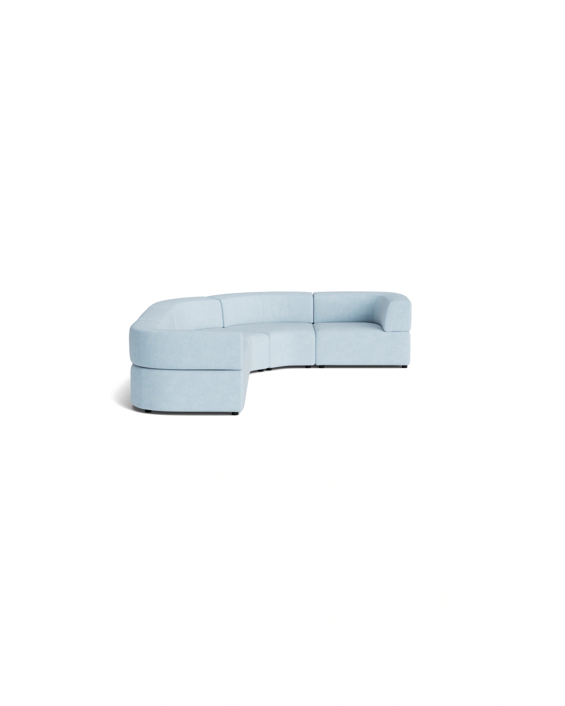 Stretch Angled Corner Sofa - Fossil Powder Blue