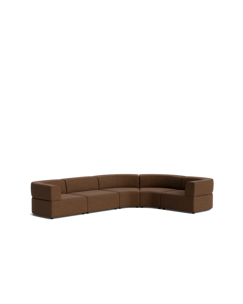Stretch Angled Corner Sofa - Fossil Chocolate