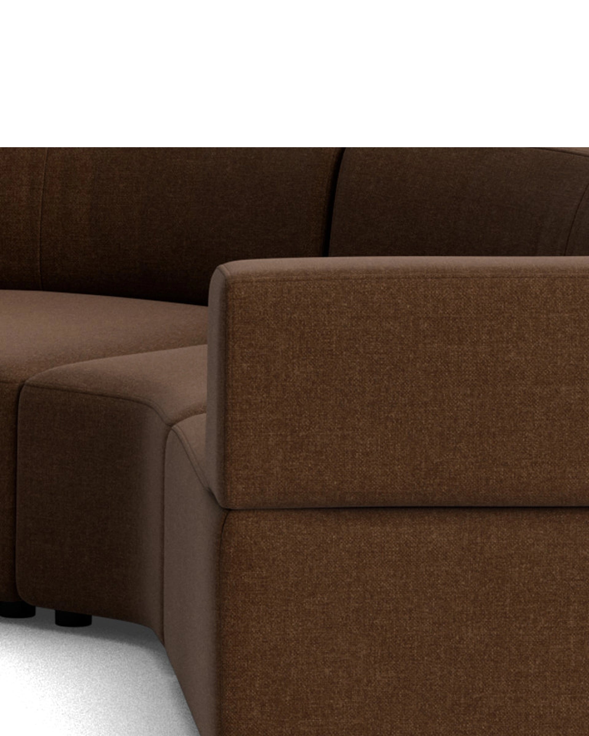 Stretch Angled Corner Sofa - Fossil Chocolate