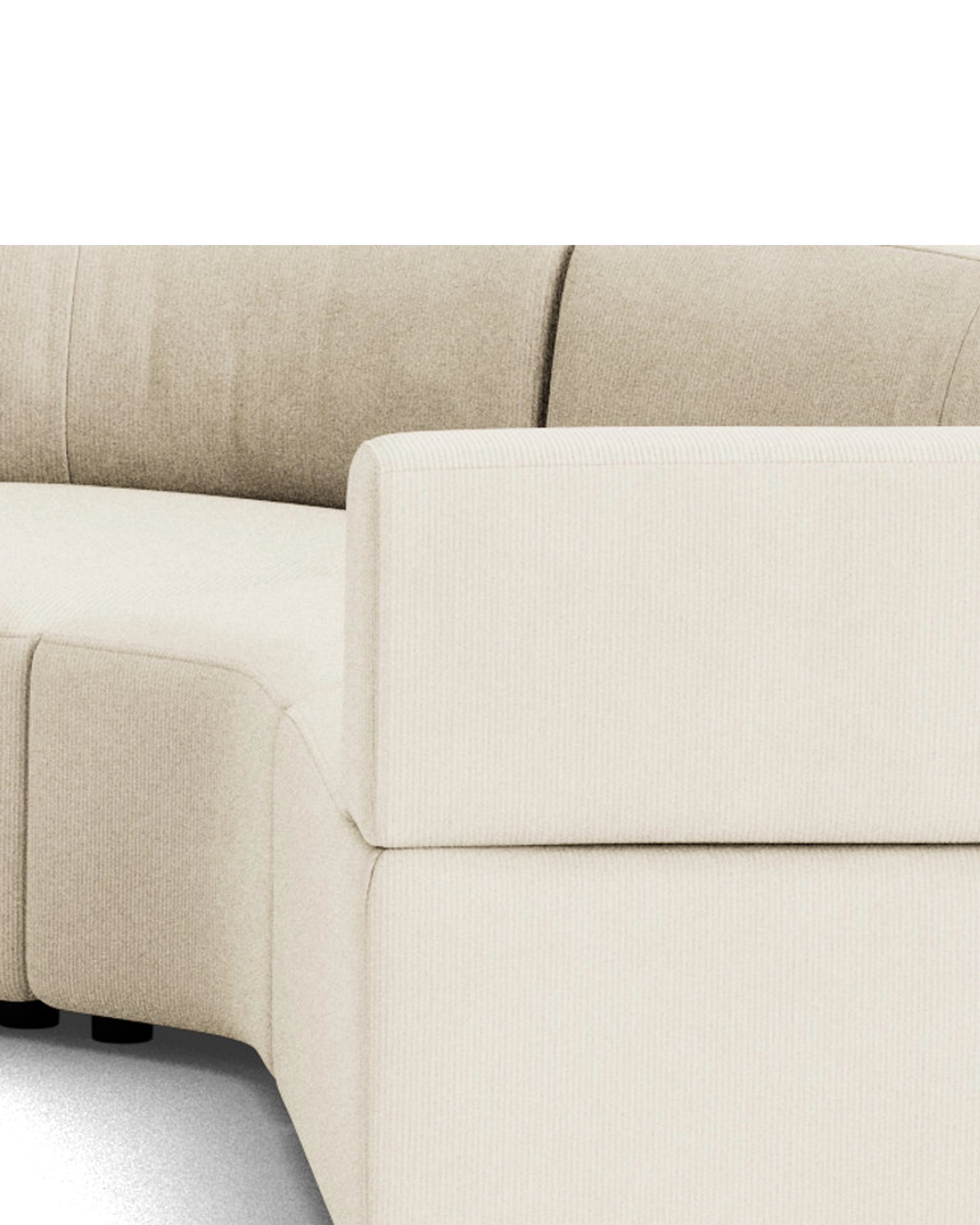 Stretch Angled Corner Sofa - Corduroy Off White
