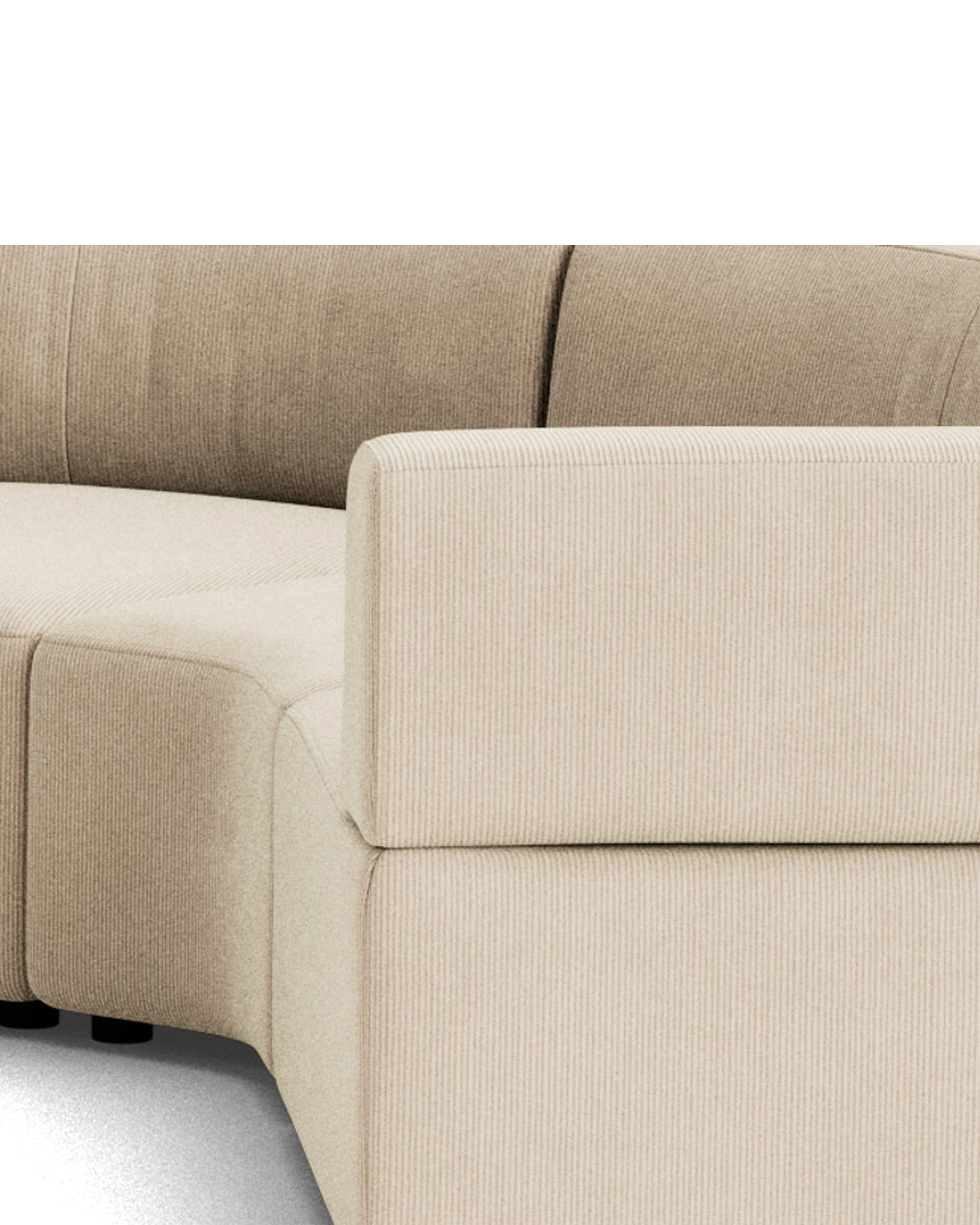 Stretch Angled Corner Sofa - Corduroy Mist