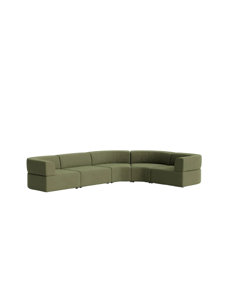 Stretch Angled Corner Sofa - Corduroy Forest