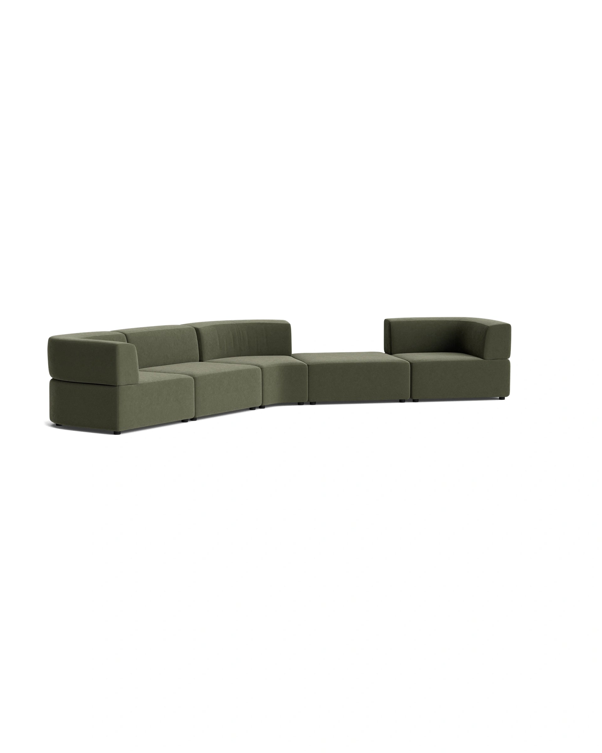 Stretch Large Angled Gap Sofa - Eden Leaf