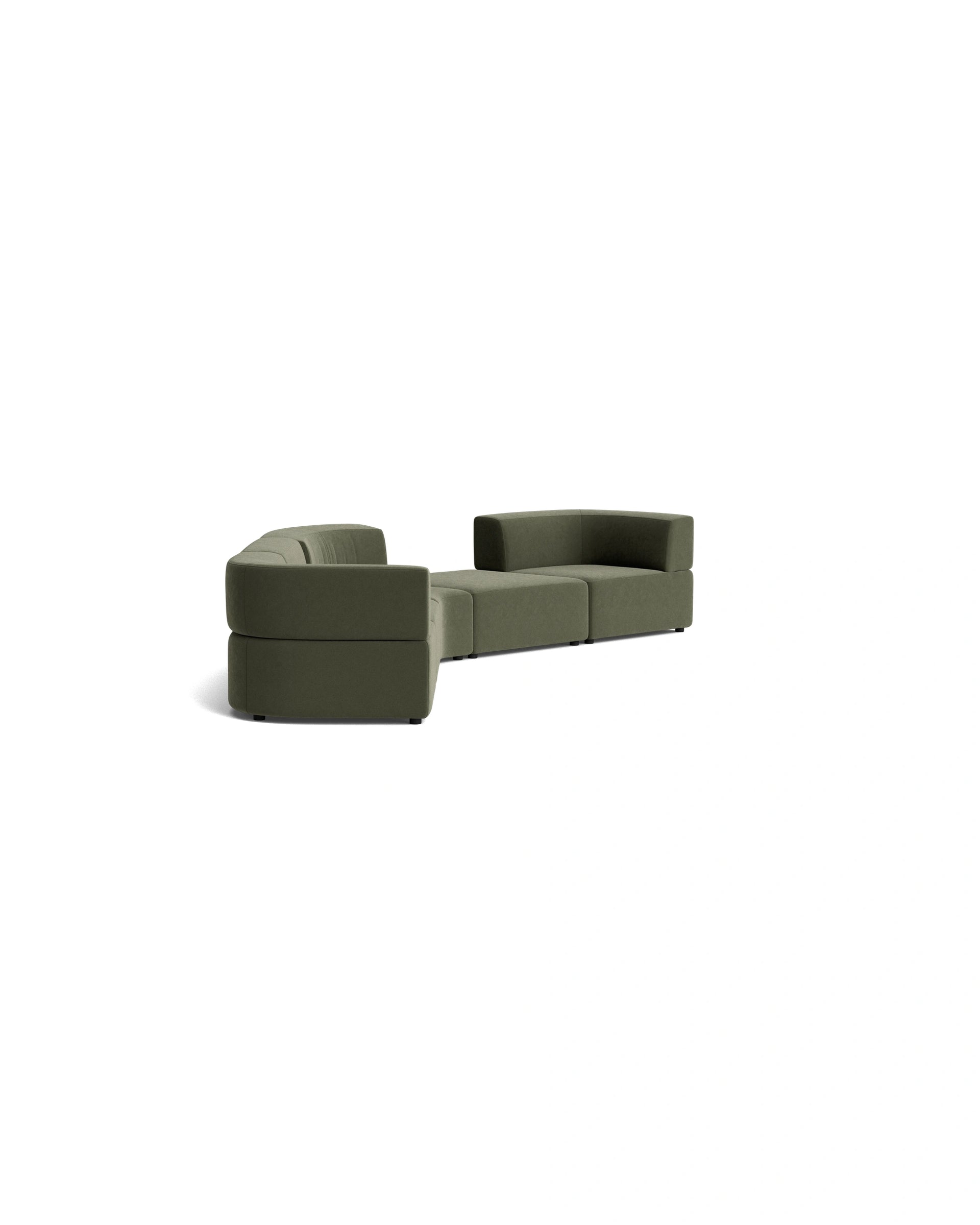 Stretch Large Angled Gap Sofa - Eden Leaf