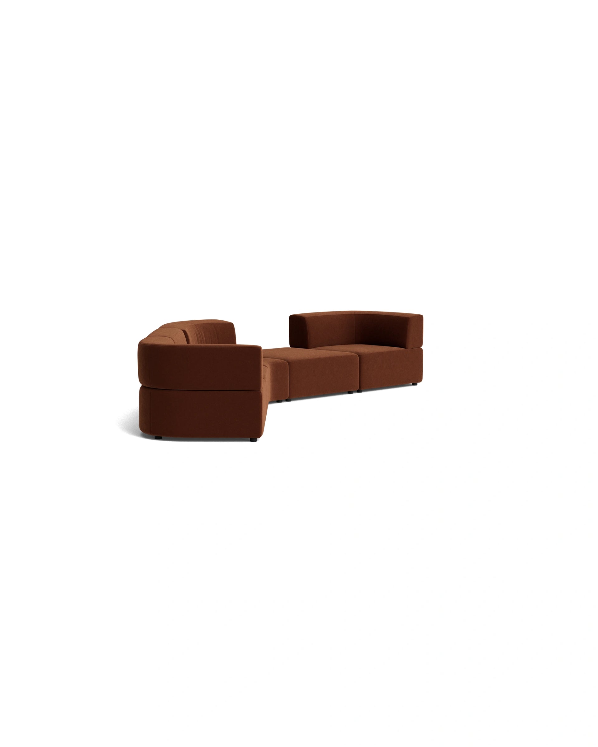Stretch Large Angled Gap Sofa - Eden Brick
