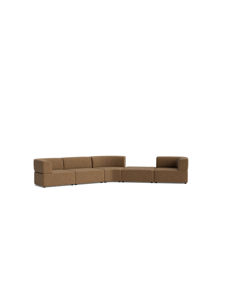 Stretch Large Angled Gap Sofa - Fleck Ginger