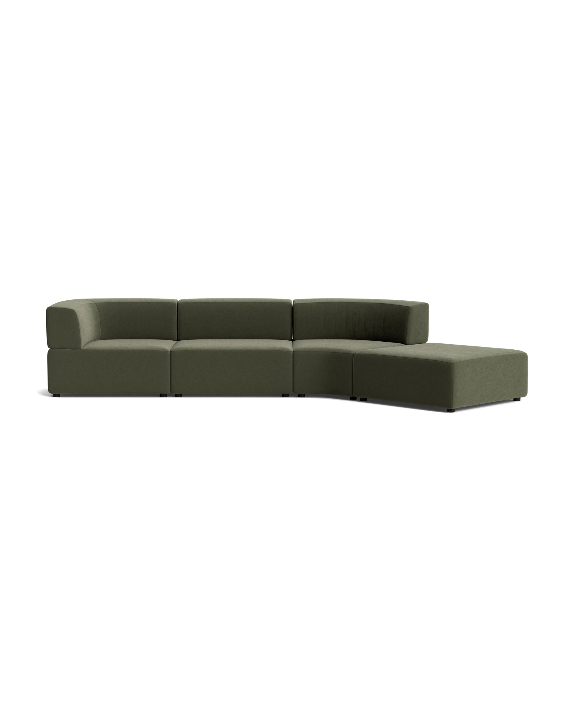 Stretch Open Angled Sofa - Eden Leaf