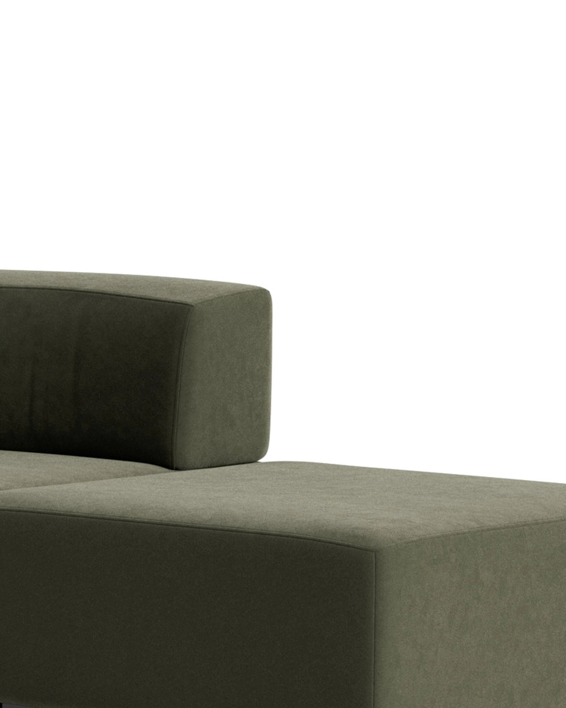 Stretch Open Angled Sofa - Eden Leaf