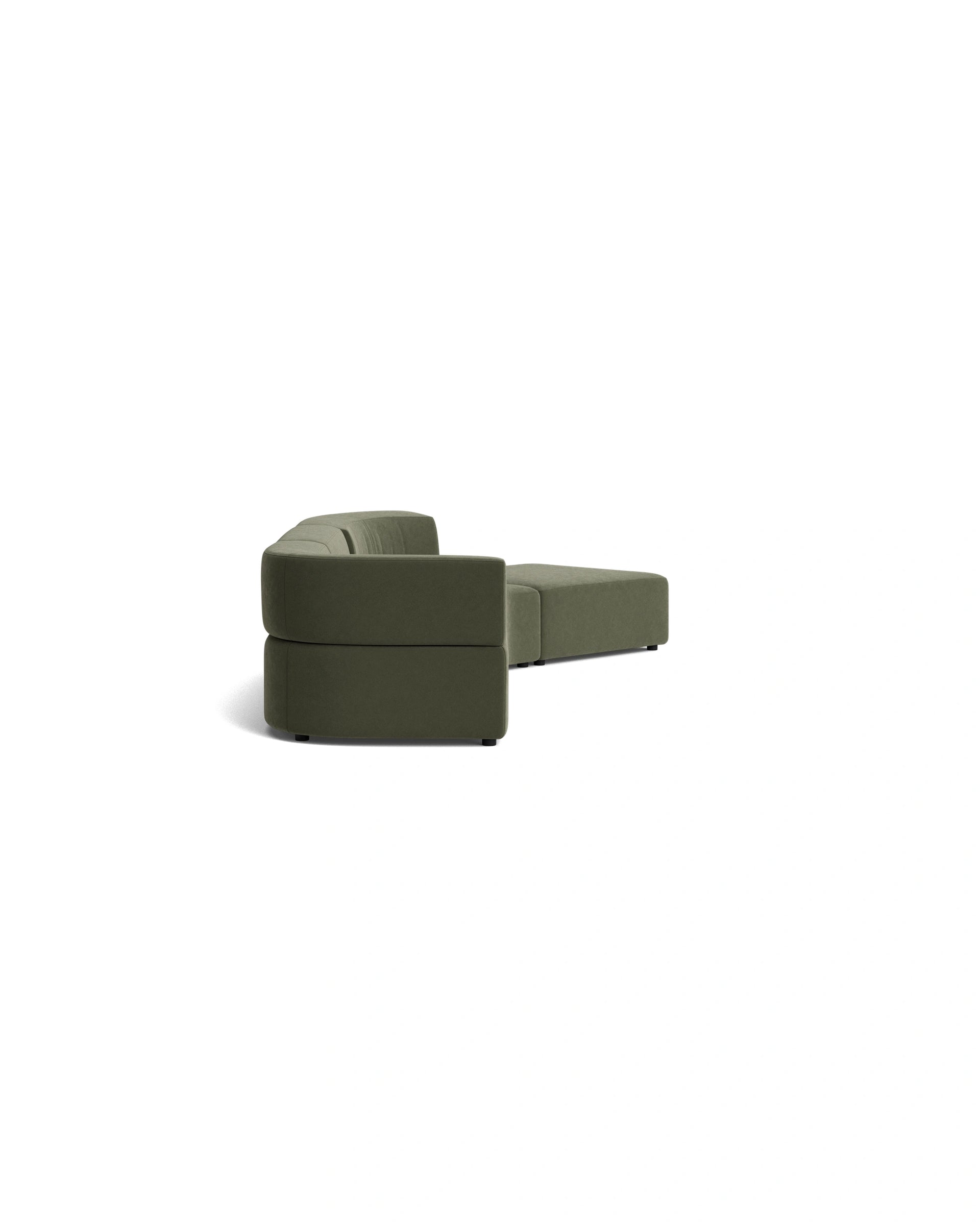 Stretch Open Angled Sofa - Eden Leaf