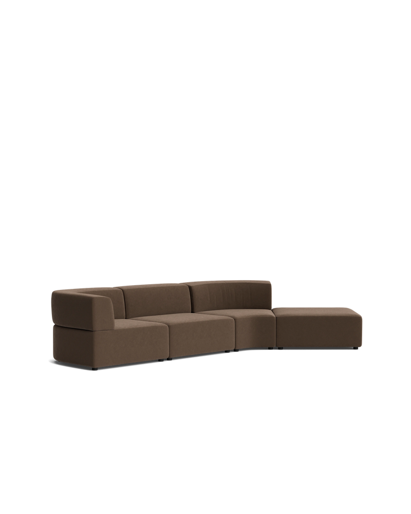 Stretch Open Angled Sofa - Eden Java