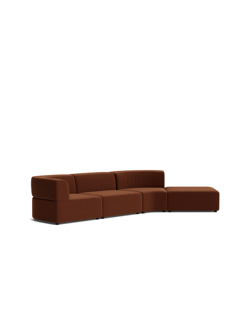 Stretch Open Angled Sofa - Eden Brick