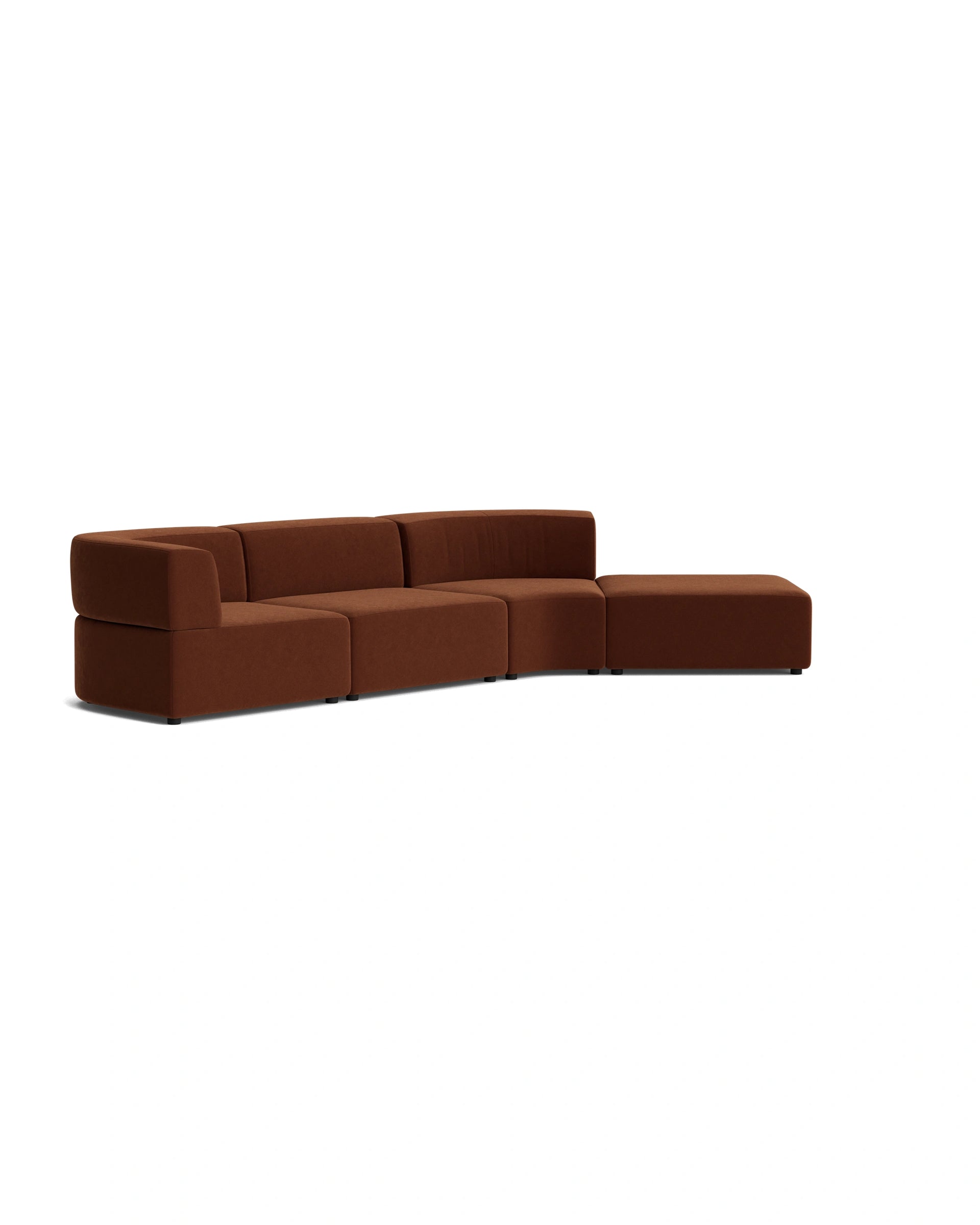 Stretch Open Angled Sofa - Eden Brick