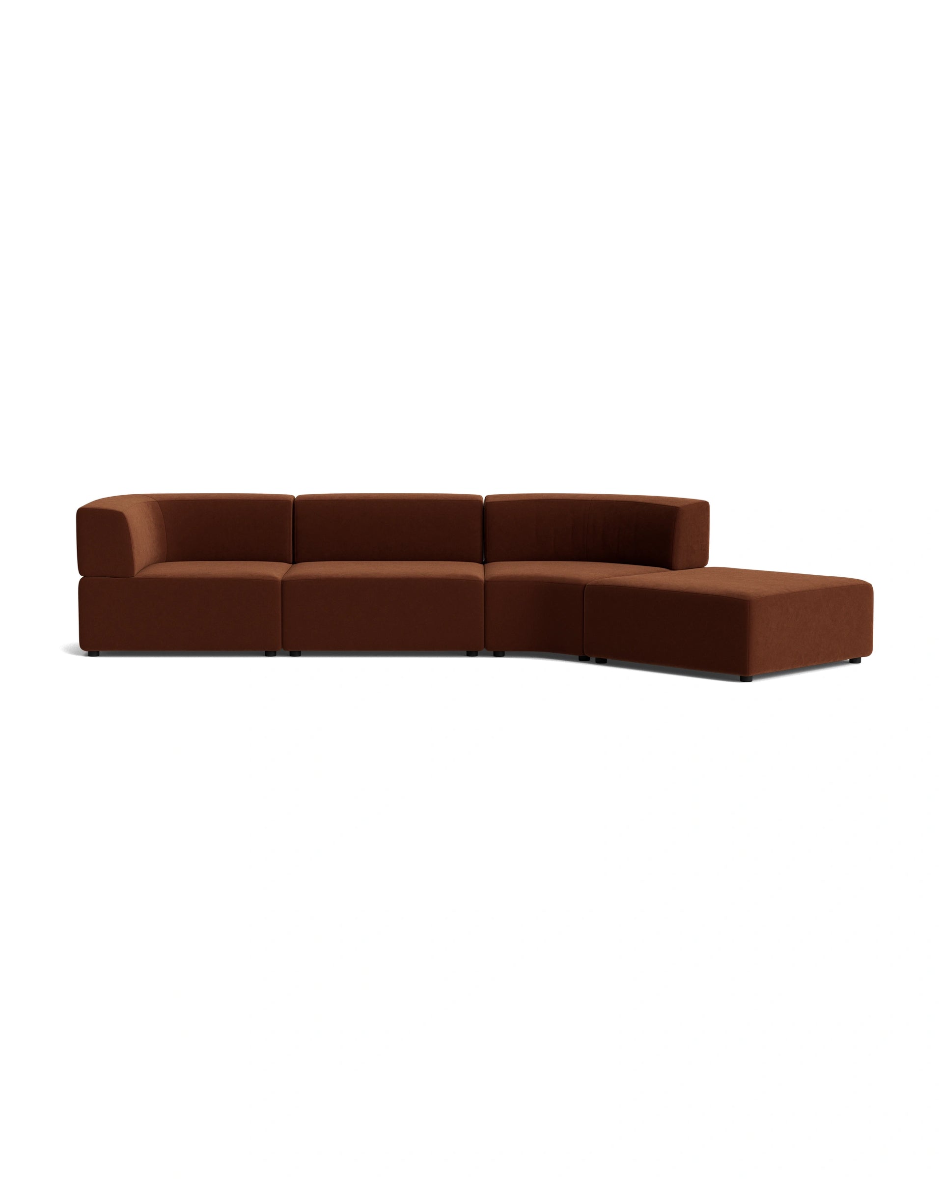 Stretch Open Angled Sofa - Eden Brick