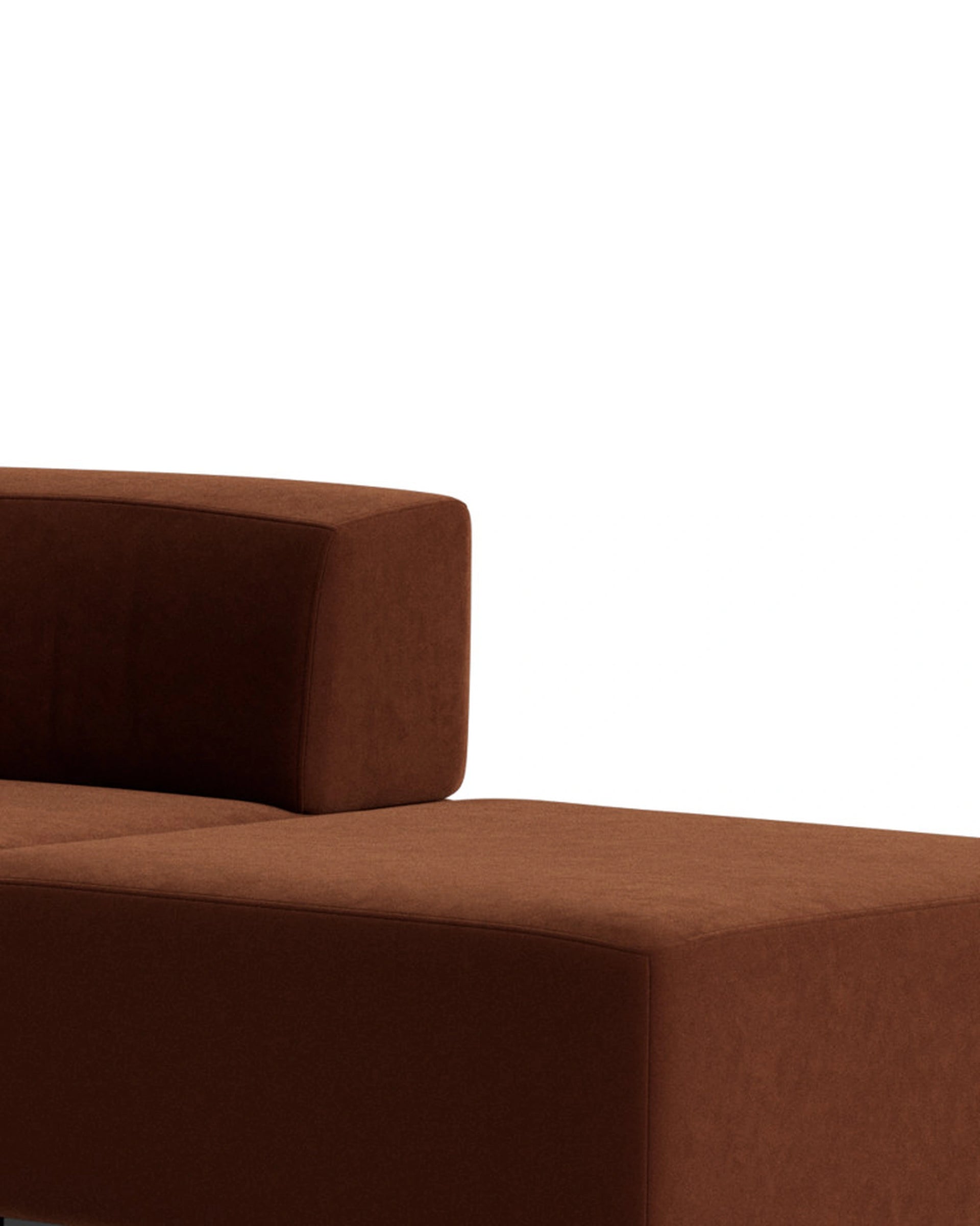 Stretch Open Angled Sofa - Eden Brick