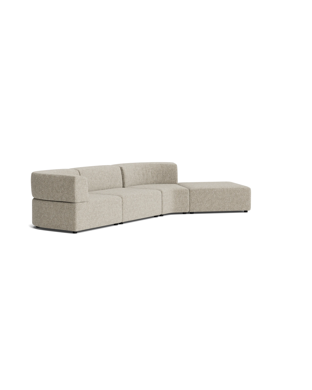 Stretch Open Angled Sofa - Fleck Smoke